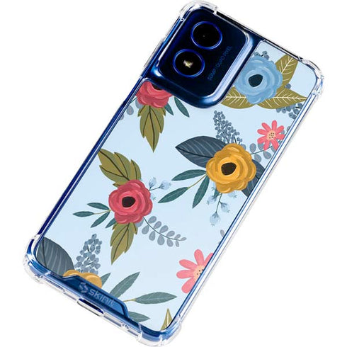 Blue Fall Flowers Moto G 5G (2024) Clear Case